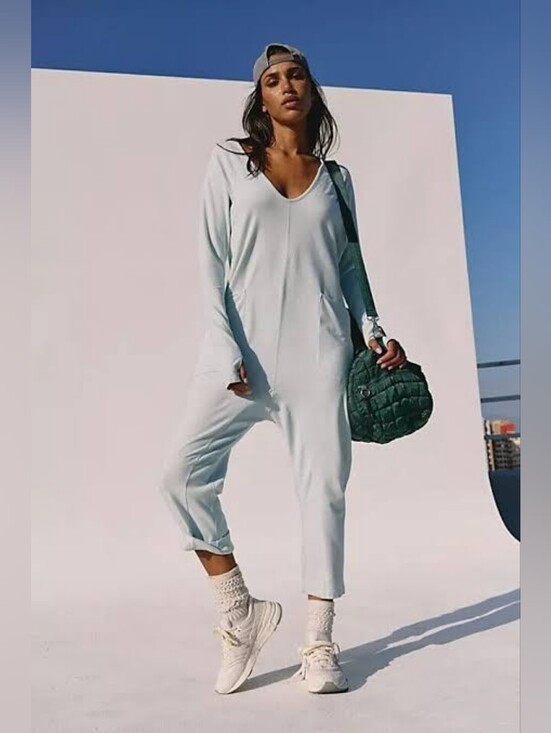Free People Pants - 🪷NWT Free People FP Movement Hot Shot Long-Sleeve Onesie In Arctic Snow, M 🌙
